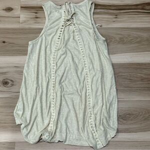 NEW Thyme & Honey Cream Lace Up Flowy Tank Top Women’s XL